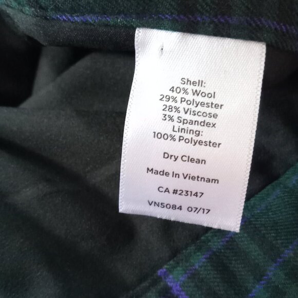 Talboys Green Purple Black Plaid Trousers - Picture 7 of 8